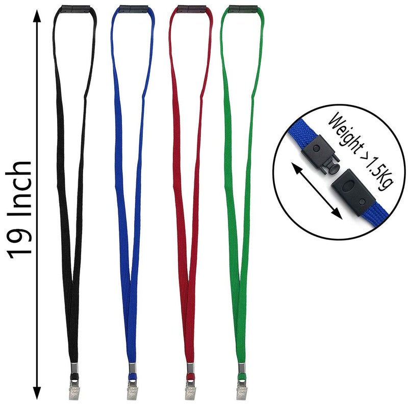 Bird Fiy Lanyards Breakaway Bulk Black Lanyards Neck Flat Safety Badge Lanyard Bulldog Clip (Green, 50 PCS) - Image 2